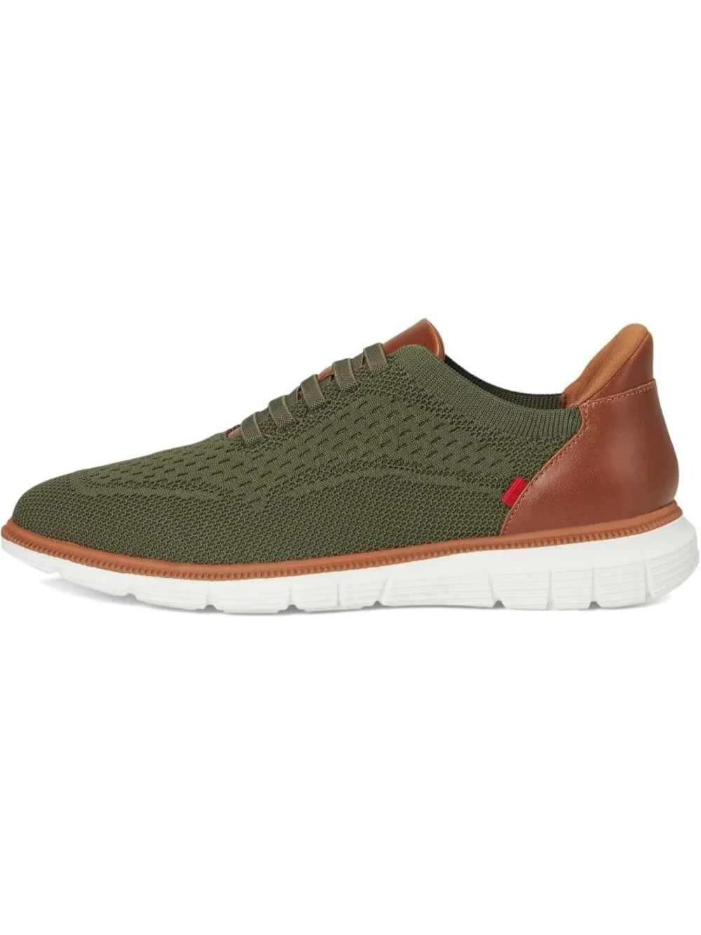 Marc Joseph Men's Olive Leather Slip On Round Toe Solid Comforts Oxfords Shoes